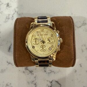Michael Kors Gold and Black Chronograph Watch